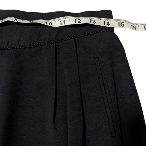Vintage Midi Black Skirt with Button and Zipper Closure and Slit on Back - Picture 7 of 10